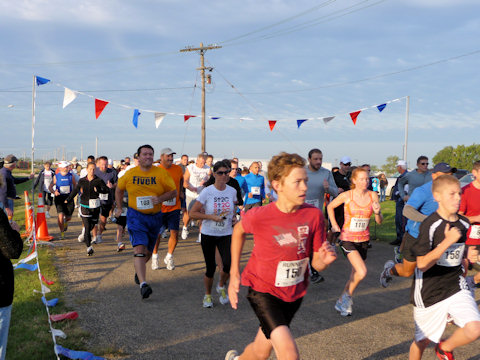 At the start line - they're off!